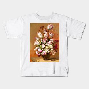 Floral Still Life by Hans Bollongier Kids T-Shirt